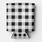rustieke boerderij zwart wit buffel geruit feest blikjeskoeler (Voorkant)