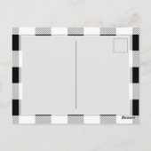 rustieke boerderij zwart wit buffel geruit feest briefkaart (Achterkant)