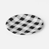rustieke boerderij zwart wit buffel geruit feest papieren bordje (Gekanteld)