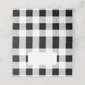 rustieke boerderij zwart wit buffel geruit feest plaatskaartje (Buitenkant ongevouwen)