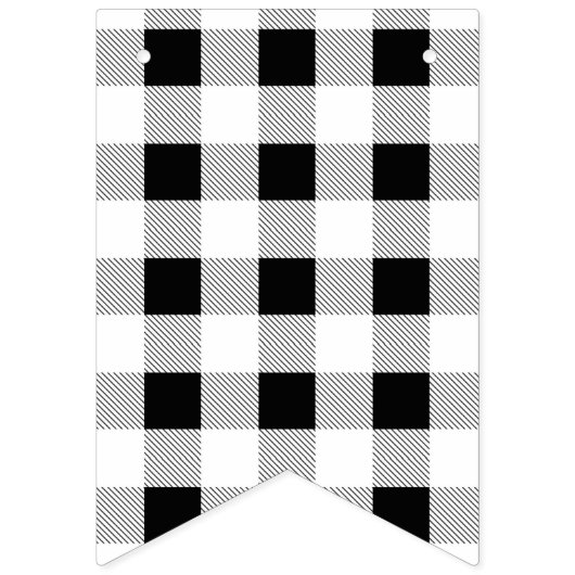 rustieke boerderij zwart wit buffel geruit feest vlaggetjes (Derde vlag)