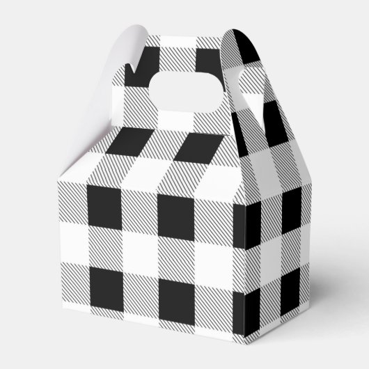 rustieke boerderij zwart wit buffel geruite feestj bedankdoosjes (Achterkant)
