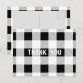 rustieke boerderij zwart-wit buffel geruite feestj briefkaart (Voorkant / Achterkant)