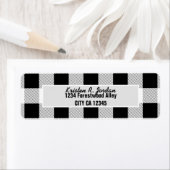 rustieke boerderij zwart wit buffel geruite feestj etiket (Insitu)