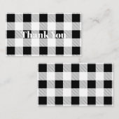 rustieke boerderij zwart wit buffel geruite feestj notitiekaartje (Voorkant / Achterkant)