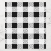 rustieke boerderij zwart wit buffel geruite feestj wijn etiket (Enkel label)