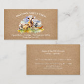 Rustieke Boerderijdieren Koe Varkenskip Waterverf Visitekaartje (Voorkant / Achterkant)