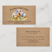 Rustieke Boerderijdieren Koe Varkenskip Waterverf Visitekaartje (Voorkant / Achterkant)