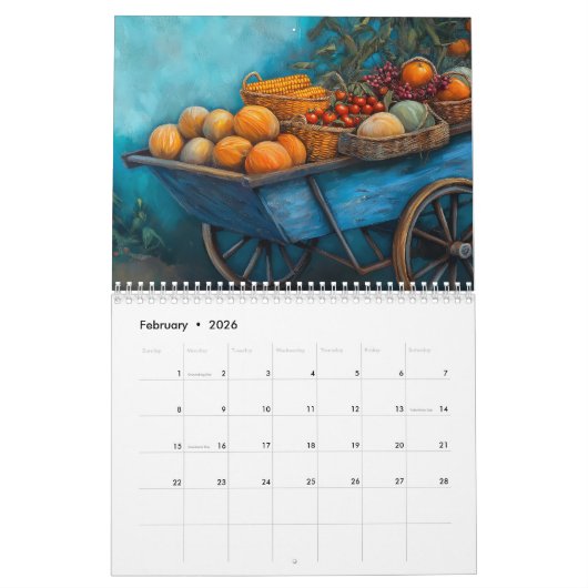 Rustieke boerderijen kalender (Feb 2026)