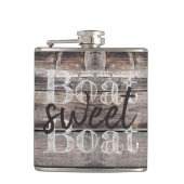rustieke boerderijhout BOOT ZOETE BOOT | Heupfles (Voorkant)