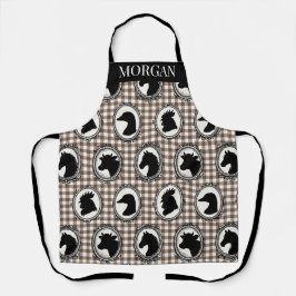 Rustieke boerderijkeuken Barnyard Gingham Zwart & Schort