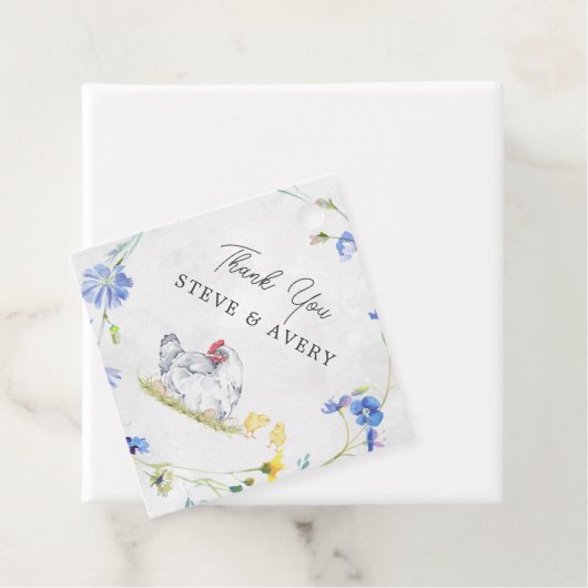 Rustieke boerderijkippen | Baby Shower Bedankjes Labels (In situ)