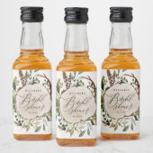 Rustieke boerderijschuur botanische bruidsdouche likeurfles etiket (Flessen)