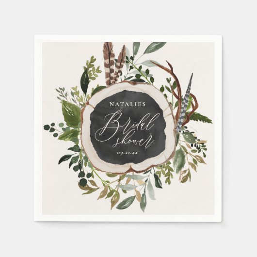 Rustieke boerderijschuur botanische bruidsmeisjesb servet (Voorkant)