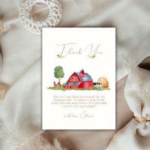 Rustieke  Boeren Markt Barnyard Baby shower Bedankkaart