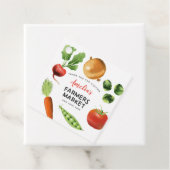 Rustieke Boeren Markt Groenten Verjaardagsfeest Bedankjes Labels (In situ)