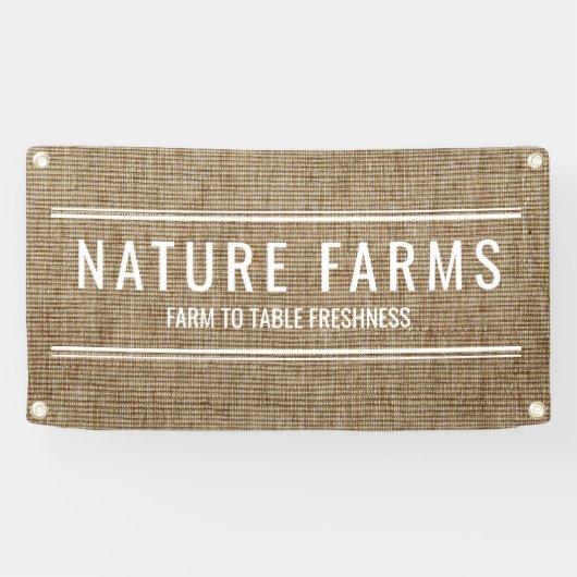 Rustieke Boerenmarktstand Jute Banner – Natuur (Horizontaal)
