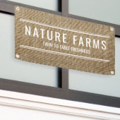 Rustieke Boerenmarktstand Jute Banner – Natuur (Buitenkant Gebouw)