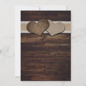 Rustieke boerlap kant zonnebloem bordeaux bruiloft kaart (Achterkant)