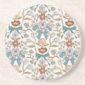 Rustieke Bogen en Bloesems Blauw Zandsteen Onderzetter (Voorkant)