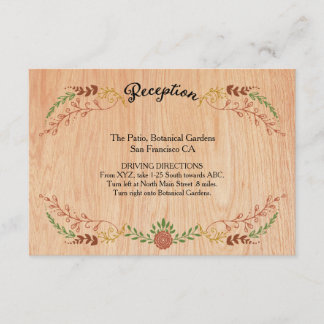 Rustieke Boheemse Bladerkrans op hout Informatiekaartje