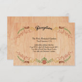 Rustieke Boheemse Bladerkrans op hout Informatiekaartje (Voorkant / Achterkant)