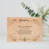 Rustieke Boheemse Bladerkrans op hout Informatiekaartje (Staand voorkant)