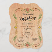 Rustieke Boheemse Bladerkrans op hout Kaart (Voorkant / Achterkant)