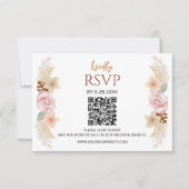 Rustieke Boheemse Bloemen Huwelijksreceptie RSVP C (Voorkant)
