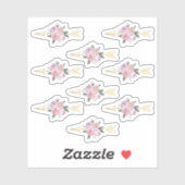 Rustieke Boheemse Bloemen Pijlen Blush Roze Boho C Sticker (Vel)