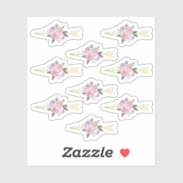 Rustieke Boheemse Bloemen Pijlen Blush Roze Boho C Sticker