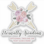 Rustieke Boheemse Bloemen Pijlen Blush Roze Boho L Sticker (Voorkant)