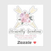 Rustieke Boheemse Bloemen Pijlen Blush Roze Boho L Sticker (Vel)