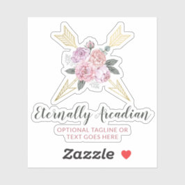 Rustieke Boheemse Bloemen Pijlen Blush Roze Boho L Sticker