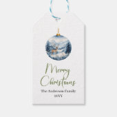 Rustieke Boheemse Botanische Aardse Kerst Cadeaulabel (Voorkant)