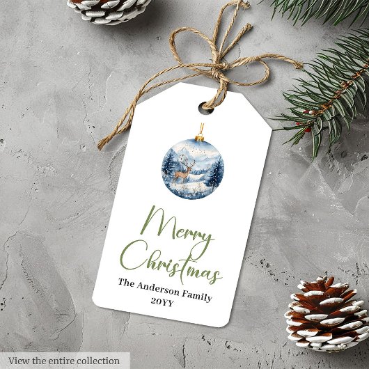 Rustieke Boheemse Botanische Aardse Kerst Cadeaulabel