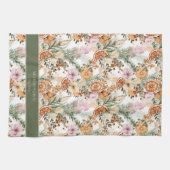 Rustieke Boheemse botanische winter citrus Kerstmi Theedoek (Horizontaal)