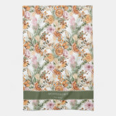 Rustieke Boheemse botanische winter citrus Kerstmi Theedoek (Verticaal)