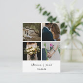 Rustieke Boheemse bruiloft Bedankt Fotocollage Briefkaart (Staand voorkant)