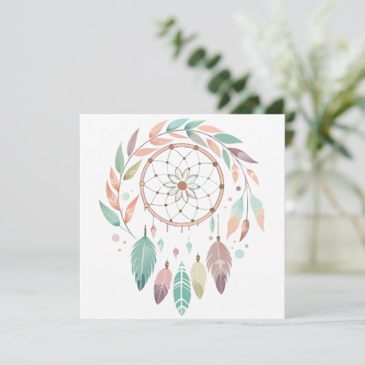 Rustieke Boheemse Droomvanger Save The Date (Staand voorkant)