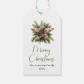 Rustieke Boheemse Eenvoudige Kerstcadeautag Cadeaulabel (Achterkant)