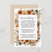 Rustieke Boheemse Herfst Bloemen Huwelijk | Informatiekaartje (Voorkant / Achterkant)