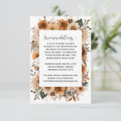 Rustieke Boheemse Herfst Bloemen Huwelijk | Informatiekaartje (Staand voorkant)