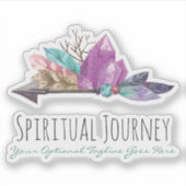 Rustieke Boheemse kristallen & pijl Waterverf Logo Sticker (Voorkant)