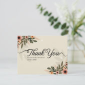 Rustieke Boheemse minimalistische bruiloft Bedankkaart (Staand voorkant)