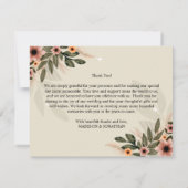 Rustieke Boheemse minimalistische bruiloft Bedankkaart (Achterkant)