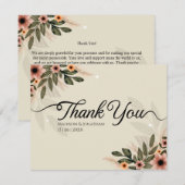 Rustieke Boheemse minimalistische bruiloft Bedankkaart (Voorkant / Achterkant)