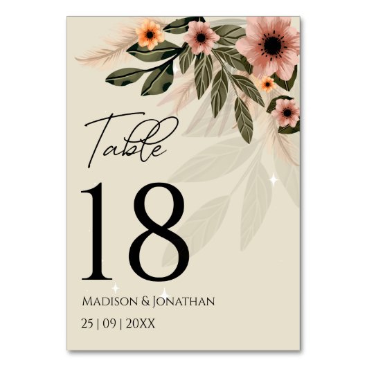 Rustieke Boheemse minimalistische bruiloft Kaart (Voorkant)