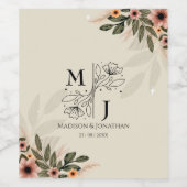 Rustieke Boheemse Minimalistische Bruiloft Wijn Etiket (Enkel label)