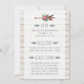 Rustieke Boheemse Pijl Bruiloft Douche Uitnodiging (Achterkant)